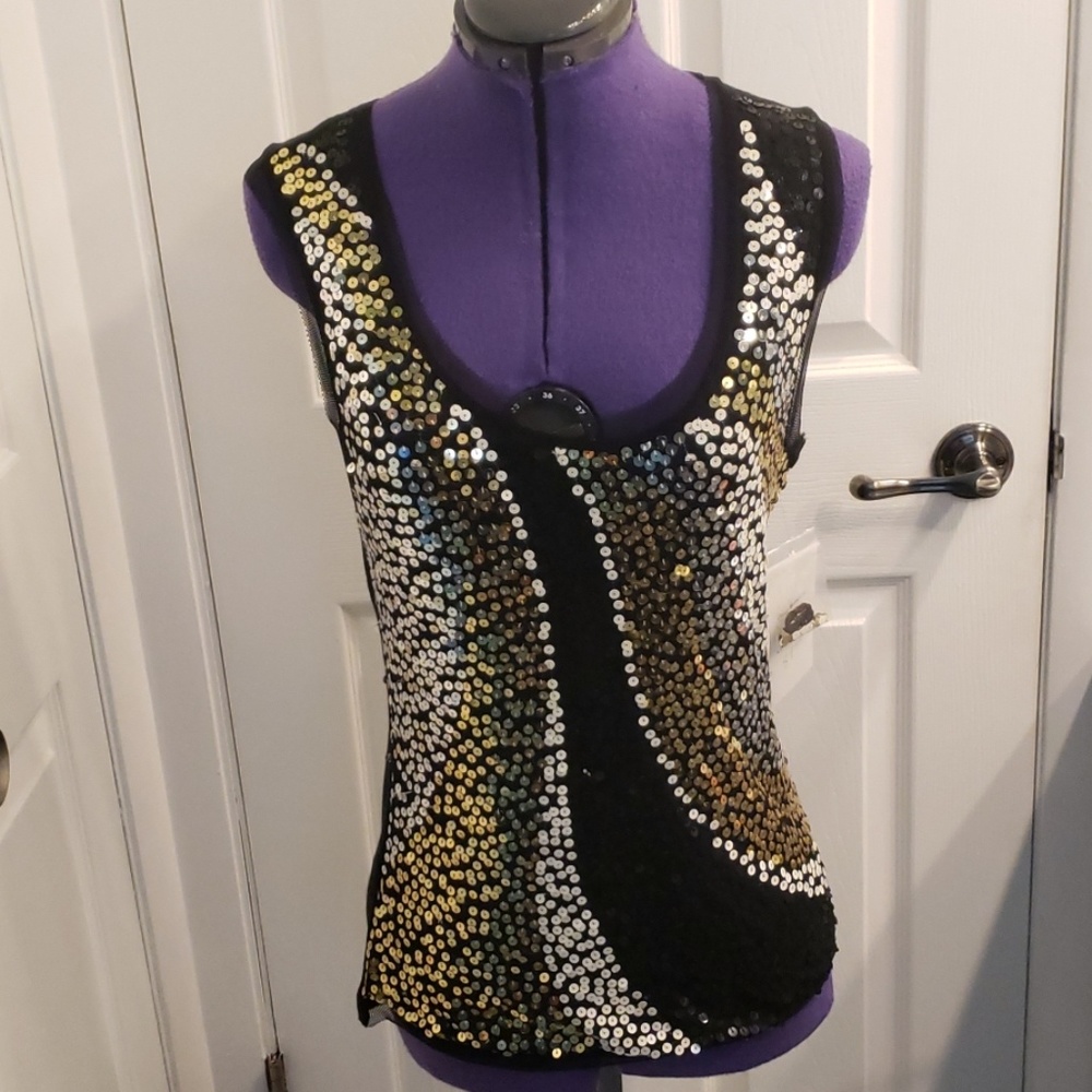 Berek Dressy Sequined Tank Top - Sz Med